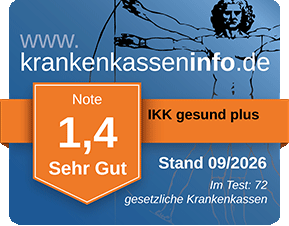 krankenkasseninfo.de: Sehr Gut (1,4), Stand 09/2026